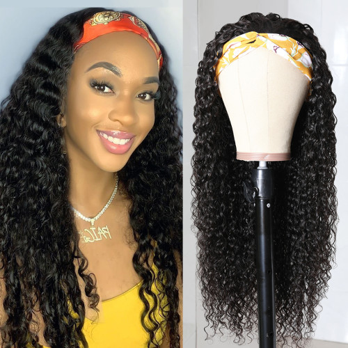 Ulovewigs Curly Wigs with Headbands for  Women Human Hair Wigs Free Shipping (ULW0521)