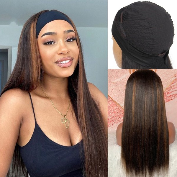 Ulovewigs Straight Wigs with Headbands for  Women Human Hair Wigs Free Shipping (ULW0522)
