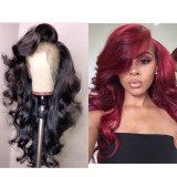 Ulovewigs Human Virgin Hair  Pre Plucked Transparent Lace Front Wig  Free Shipping (ULW0530)