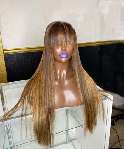 Ulovewigs Human Virgin Hair Pre Plucked Transparent Lace Front Wig And Free Shipping (ULW0534)