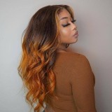 Ulovewigs Human Virgin Hair Ombre Honey Blonde Pre Plucked Transparent Lace Front Wig Free Shipping (ULW0536)