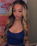 Ulovewigs Human Virgin Hair Ombre Wave Pre Plucked Transparent Lace Front Wig  Free Shipping (ULW0186)
