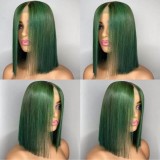 Ulovewigs Pre Plucked Human Virgin Hair green Color bob wigs Free Shipping(ULW0023)
