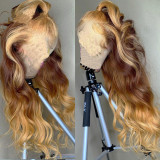 Ulovewigs Human Virgin Hair Wave Pre Plucked Transparent Lace Front Wig  Free Shipping (ULW0063)