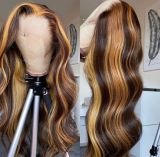 Ulovewigs Human Virgin Hair Wave Pre Plucked Transparent Lace Front Wig Free Shipping (ULW0090)