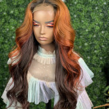 Ulovewigs Human Virgin Hair Ombre wave Pre Plucked Transparent Lace Front Wig   Free Shipping (ULW0048)