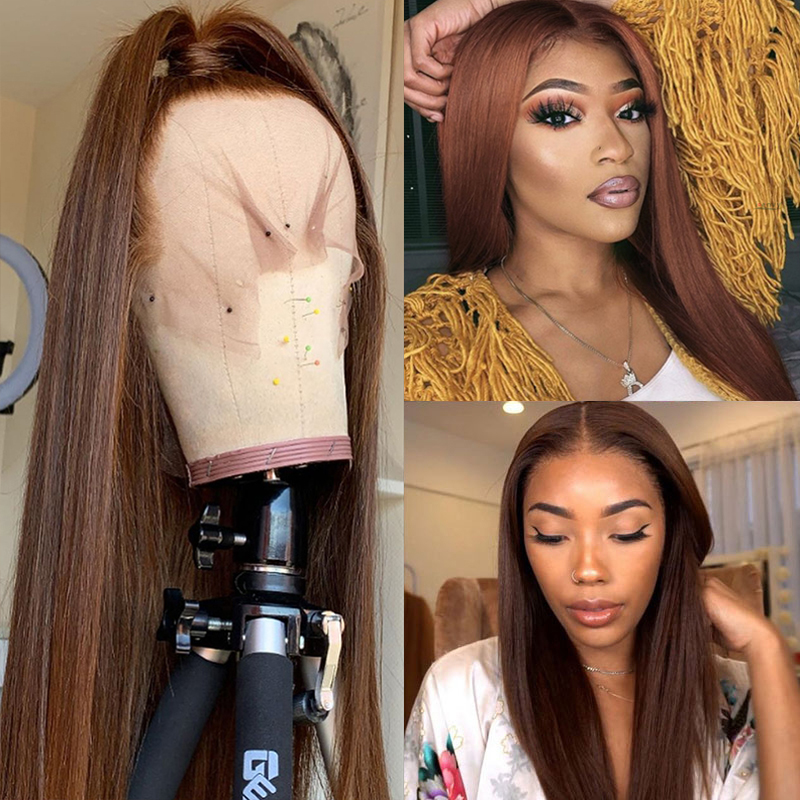 Ulovewigs Human Virgin Hair Pre Plucked Transparent Lace Front Wig  Free Shipping (ULW0382)