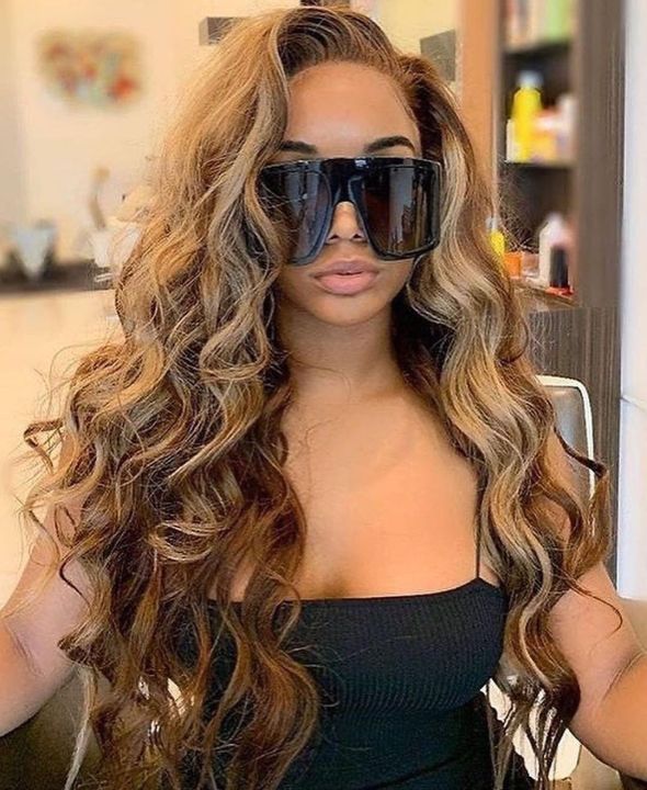Ulovewigs Human Virgin Hair Ombre Honey Blonde Pre Plucked Transparent Lace Front Wig  Free Shipping (ULW0193)