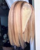 Ulovewigs Pre Plucked Human Virgin Hair  bob Transparent Lace Front Wig  (ULW0015)