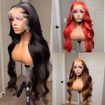 Ulovewigs Human Virgin Hair Pre Plucked Transparent Lace Front Wig  Free Shipping(ULW0074)