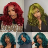 Ulovewigs Human Virgin Hair Curly Pre Plucked 13*4 Lace Front Wig  Free Shipping(ULW0036)