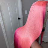 Ulovewigs Human Virgin Hair Pink Pre Plucked Lace Front Wig  Free Shipping (ULW0141)