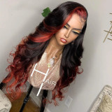 Ulovewigs Human Virgin Hair Ombre Wave Pre Plucked Transparent Lace Front Wig  Free Shipping (ULW0163)