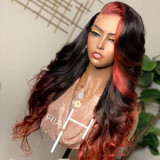 Ulovewigs Human Virgin Hair Ombre Wave Pre Plucked Transparent Lace Front Wig  Free Shipping (ULW0163)
