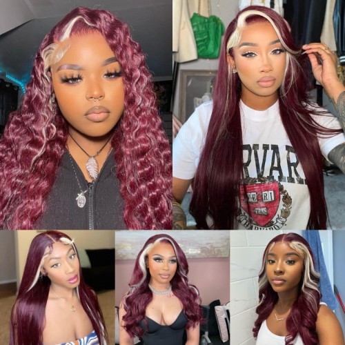 Ulovewigs Human Virgin Hair Pre Plucked Lace Front Wig  Free Shipping (ULW0548)