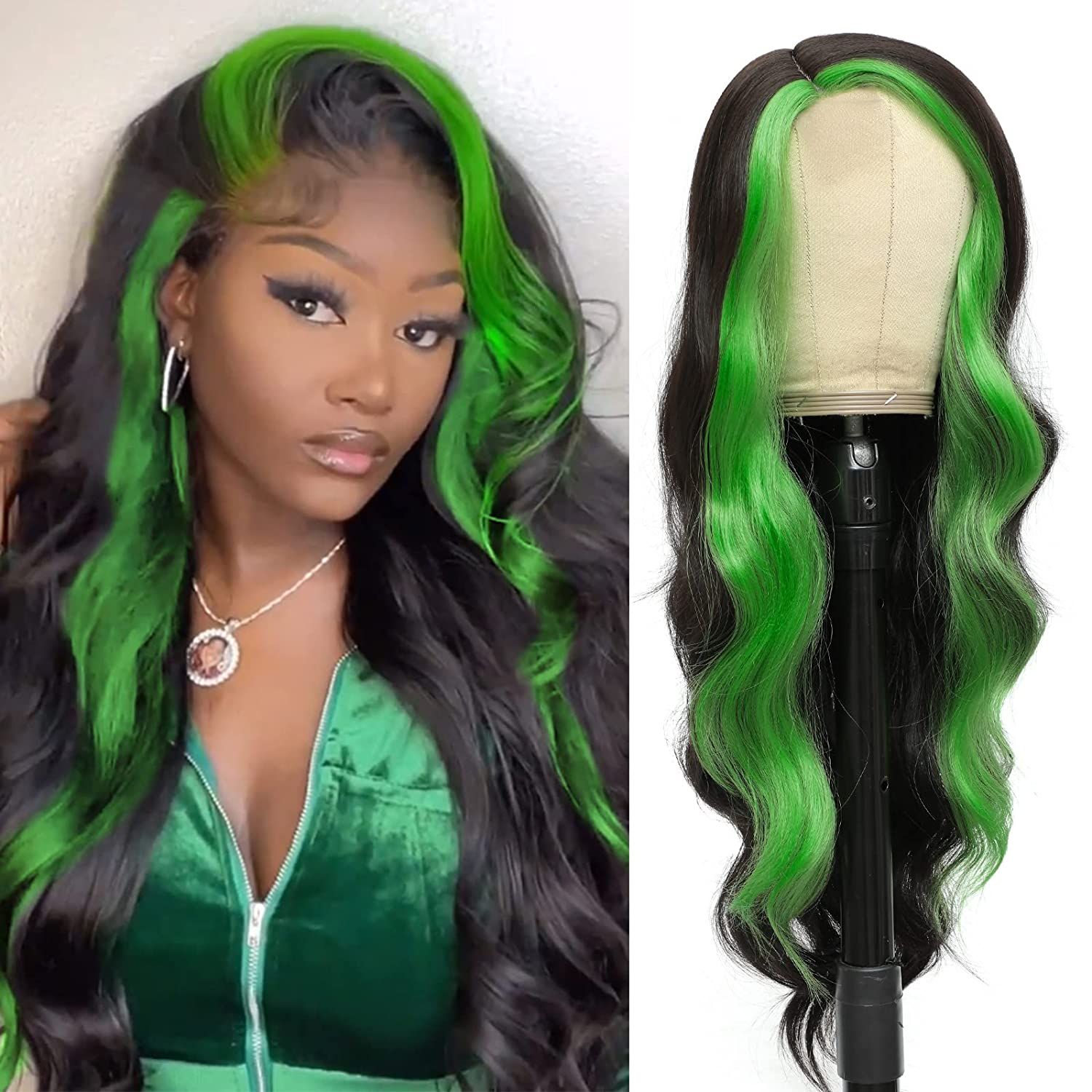 Ulovewigs Human Virgin Hair Ombre Wave Pre Plucked Front Wig   Free Shipping (ULW0151)