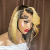 Ulovewigs Human Virgin Hair Pre Plucked Transparent Lace Front Wig Free Shipping (ULW0555)
