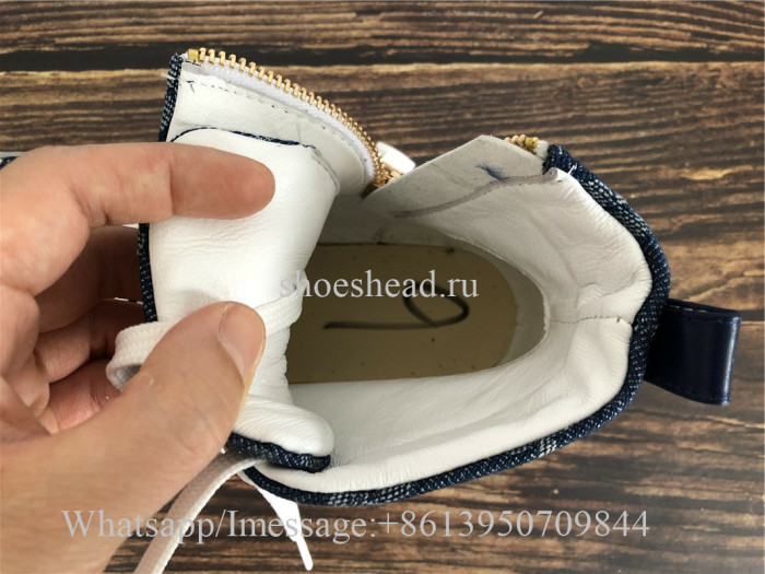 Women Louis Vuitton High Top Sneaker Blue Denim