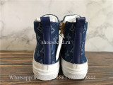 Women Louis Vuitton High Top Sneaker Blue Denim