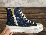 Women Louis Vuitton High Top Sneaker Blue Denim