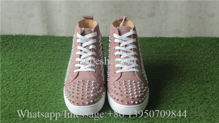Christian Louboutin Spike Flat High Top Sneaker Rusty Pink