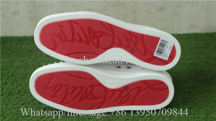 Christian Louboutin Spike Flat High Top Sneaker Pure White