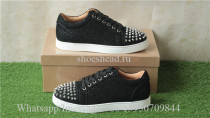 Christian Louboutin Glitter Sneaker Black With Silver Studs