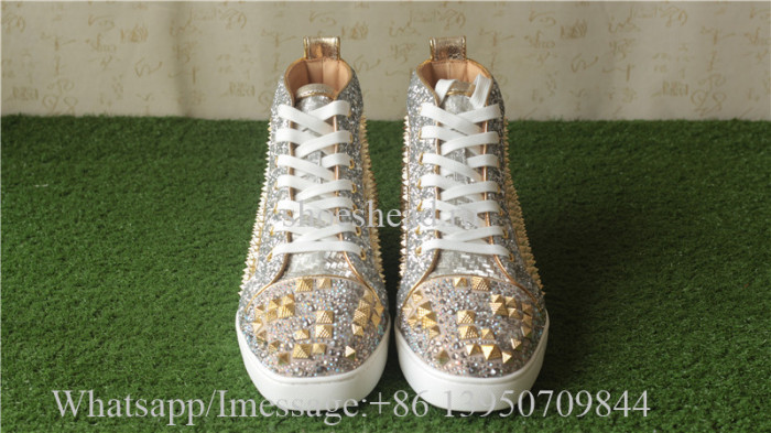 Christian Louboutin Spike Flat High Top Sneaker Golden Rivet