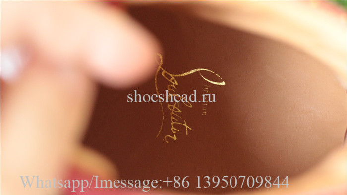 Christian Louboutin Flat Spike High Top Sneaker Red Golden Studs
