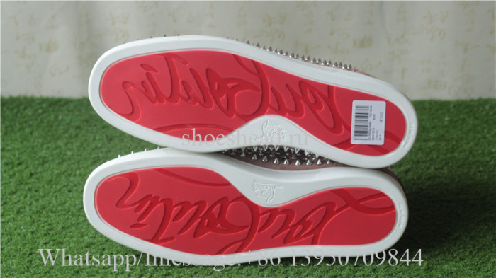 Christian Louboutin Spike Flat High Top Sneaker Rusty Pink