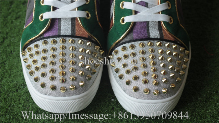 Christian Louboutin Spike Flat High Top Sneaker Colorful