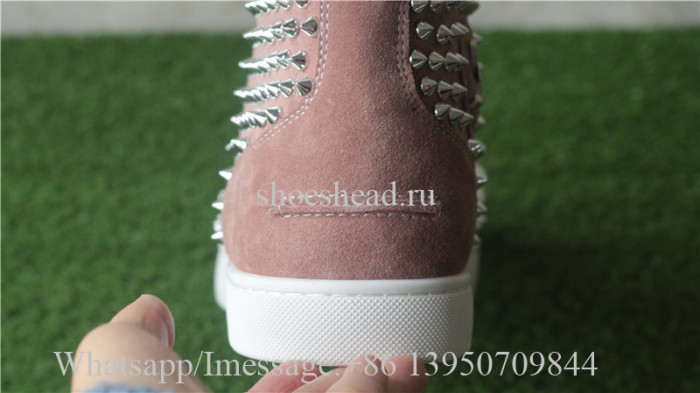 Christian Louboutin Spike Flat High Top Sneaker Rusty Pink