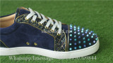 Christian Louboutin Spike Flat Low Top Sneaker Glitt Blue