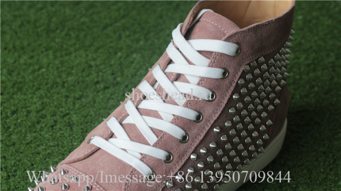 Christian Louboutin Spike Flat High Top Sneaker Rusty Pink