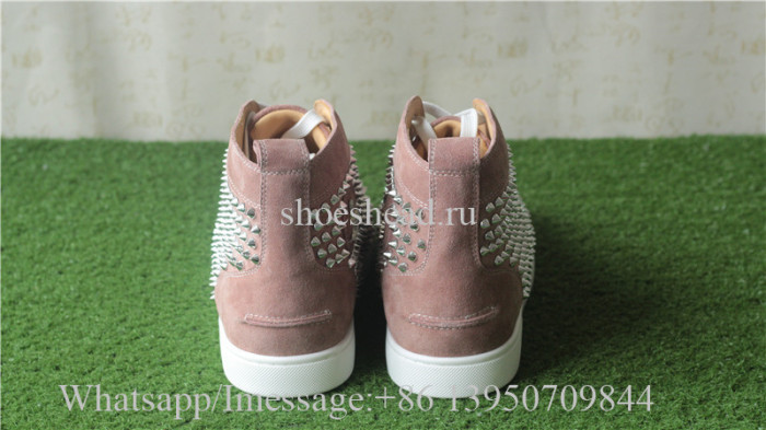 Christian Louboutin Spike Flat High Top Sneaker Rusty Pink