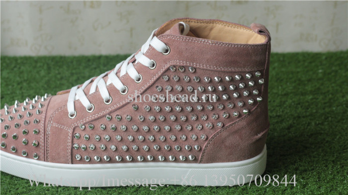 Christian Louboutin Spike Flat High Top Sneaker Rusty Pink