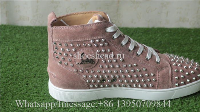 Christian Louboutin Spike Flat High Top Sneaker Rusty Pink