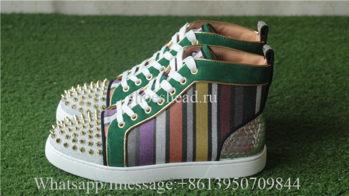 Christian Louboutin Spike Flat High Top Sneaker Colorful