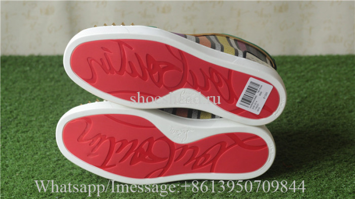 Christian Louboutin Spike Flat High Top Sneaker Colorful