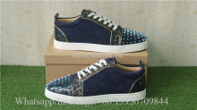 Christian Louboutin Spike Flat Low Top Sneaker Glitt Blue