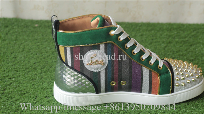 Christian Louboutin Spike Flat High Top Sneaker Colorful