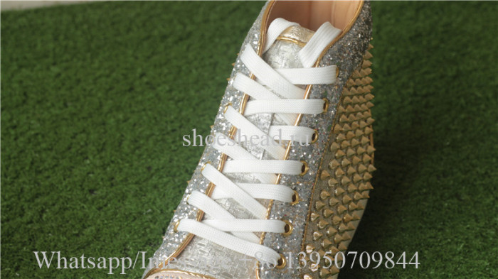 Christian Louboutin Spike Flat High Top Sneaker Golden Rivet