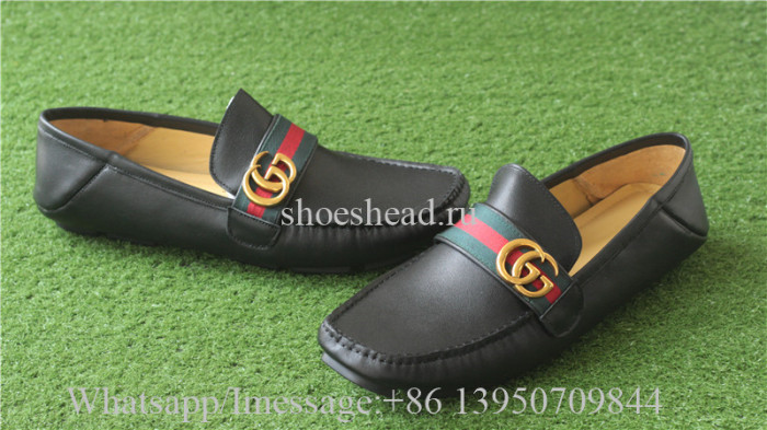 Gucci Loafer Shoes Black Leather