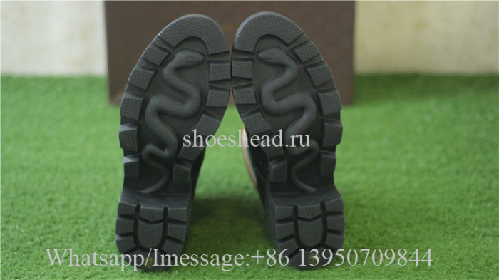 Gucci Leather Ankle Combat GG Pattern Boot