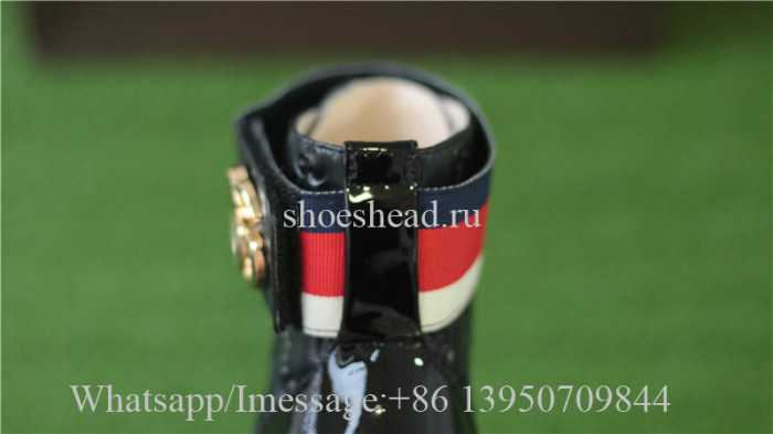 Gucci Leather Ankle Combat GG Pattern Boot