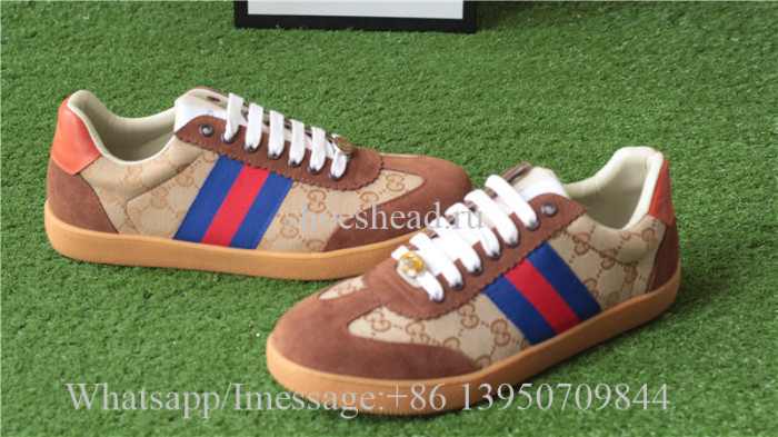 Gucci Ace Embroidered Brown Blue Red