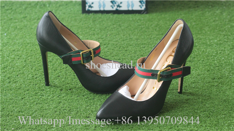Gucci Black Leather Heels 12cm