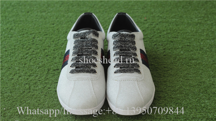 Gucci Glitter Web Sneaker Blue Red With Studs