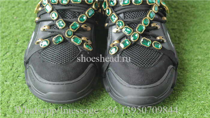 Gucci Flashtrek Sneaker With Removable Crystals Black