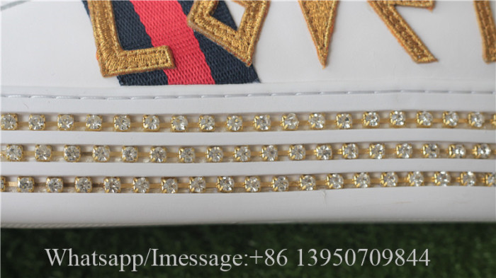 Gucci  Ace Embellished Leather Platform Sneaker